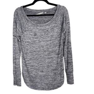 Athleta XSmall XS Spacedye Gray Heather Pose Long Sleeve Scoop Neck Top Modal